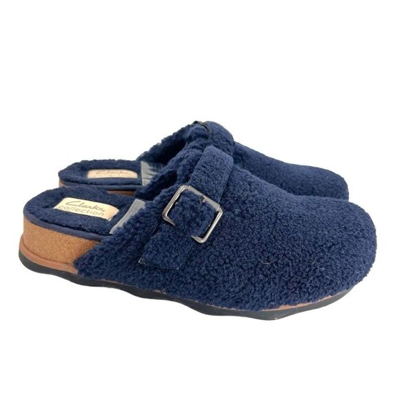 Clarks Brynn Slide Navy Textile - Picture 1 of 11